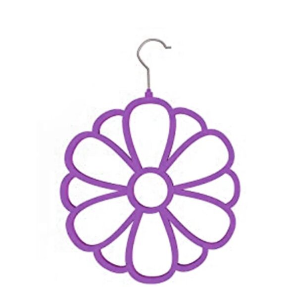 Howard's Purple Flower-Shaped Scarf & Accessory Organizer Multi-Use Hanger - Picture 4 of 5